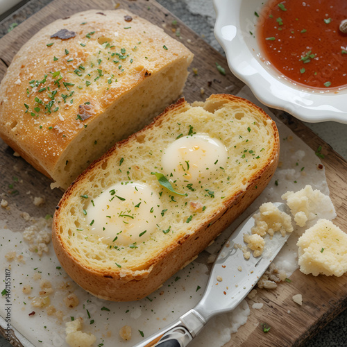 Delicious Homemade Garlic Bread Recipe, Perfectly Buttery serve with sauces.
