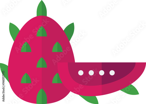 dragon fruit illustration on a white background    