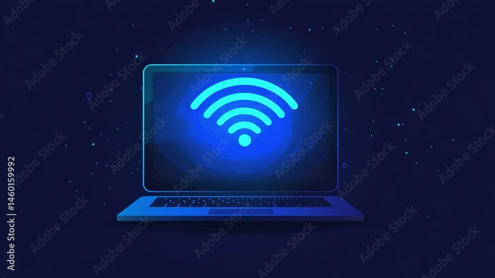 High-Speed Wireless Network Connection on Laptop