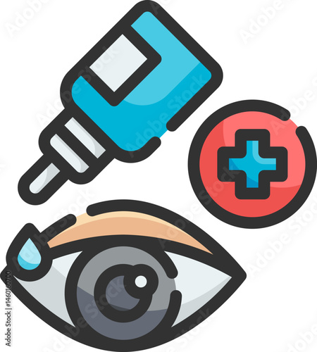 eye drops illustration on a white background    