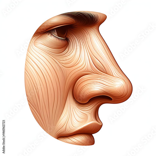 Human nose side view vector isolated on white background.