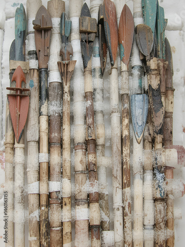 An assortment of arrow nocks, each one carefully fitted to its shaft.
