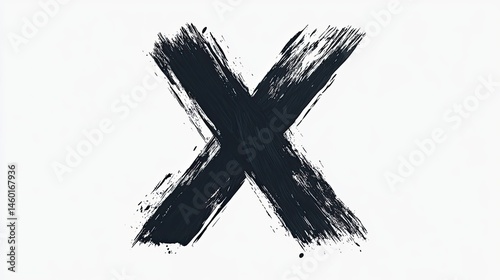 Bold black X formed by paint strokes