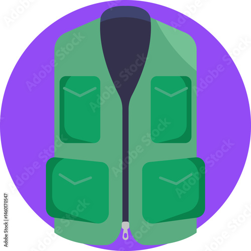 Utility vest designed for anglers to store essential fishing tools.
