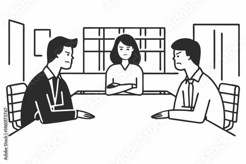 Angry Colleagues Confronting Female Boss at Office Meeting