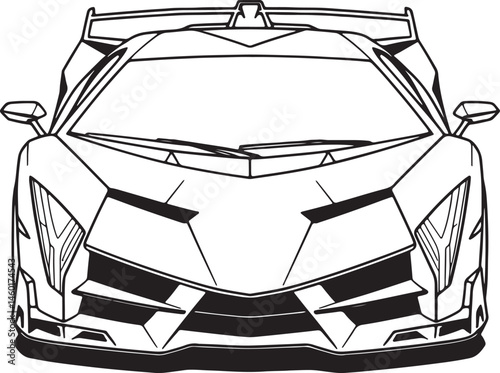 Sports Car silhouette vector illustration isolated On Transparent Background