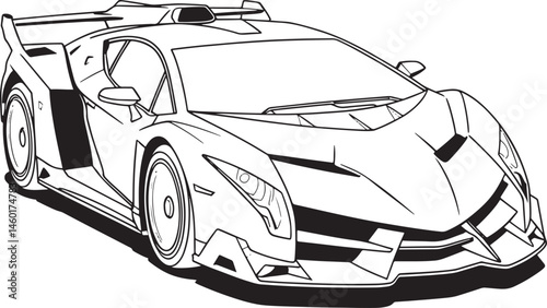 Sports Car silhouette vector illustration isolated On Transparent Background