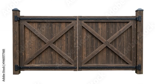Rustic double wooden gate