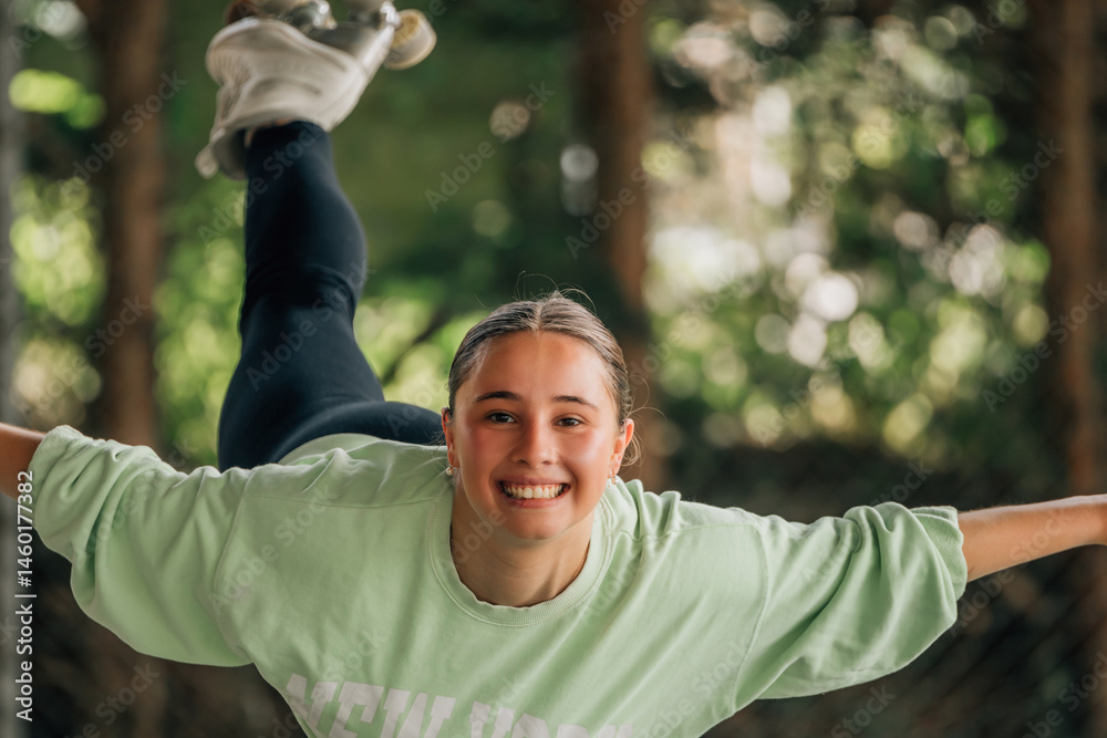 skater training with skates outdoors