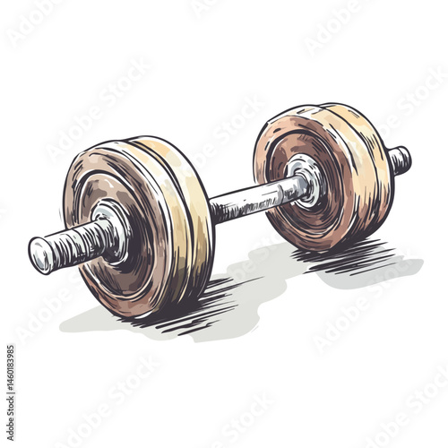 2D flat vector illustration of Dumbbells, isolated on a white background.