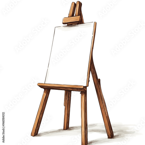 2D flat vector illustration of Easel, isolated on a white background.