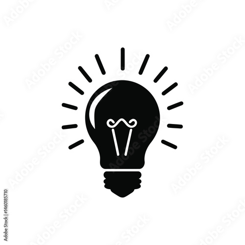 Creative light bulb icon with innovation and bright idea concept vector on white background