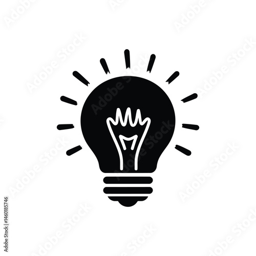 Creative light bulb icon with innovation and bright idea concept vector on white background