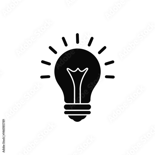 Creative light bulb icon with innovation and bright idea concept vector on white background