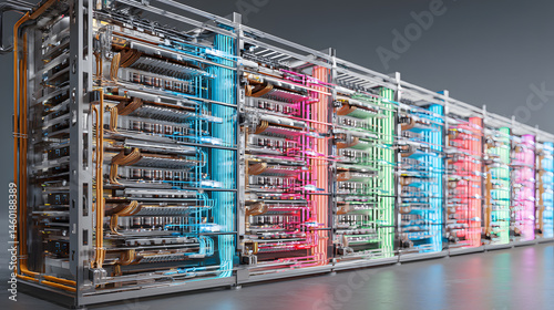 Obraz na płótnie Advanced Data Center Architecture High-Performance Computing Infrastructure w salonie