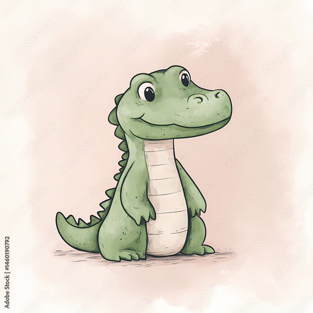 Naklejka premium Simple Alligator Cartoon
