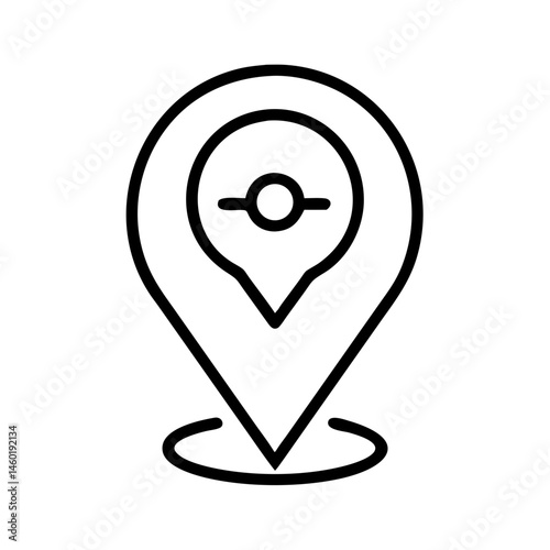 Location pin icon in a minimalist black outline style  