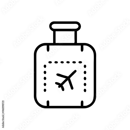 Travel Pouch with Airplane Icon in Minimalist Style  