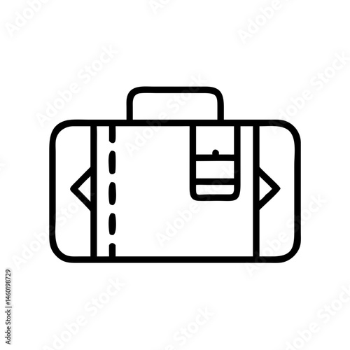 Travel pouch icon in minimalist style on a white background  