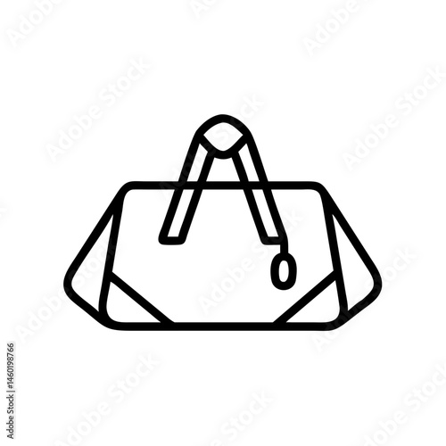 Stylish Foldable Bag Icon in Minimalist Line Art  