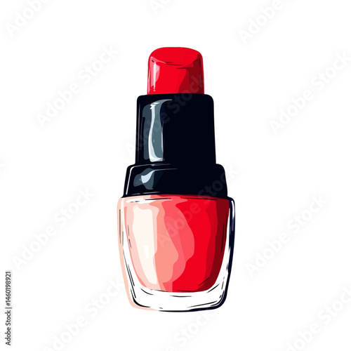 2D flat vector illustration of Nail Polish, isolated on a white background.