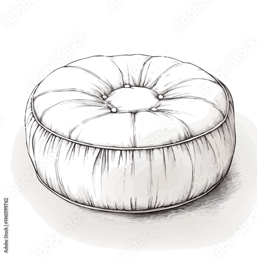 2D flat vector illustration of Ottoman, isolated on a white background.