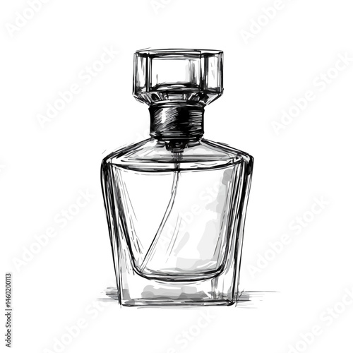 Perfume Bottle 2D flat vector illustration, isolated on a white background.