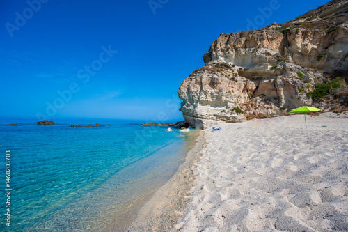 Fototapeta Naklejka Na Ścianę i Meble -  Spiaggia di Riaci - paradise beach and coast scenery at Santa Domenica,  travel destination in Italy