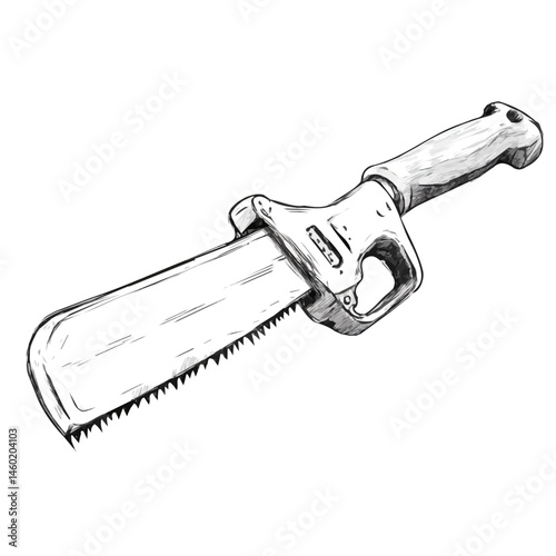 Saw 2D flat vector illustration, isolated on a white background.