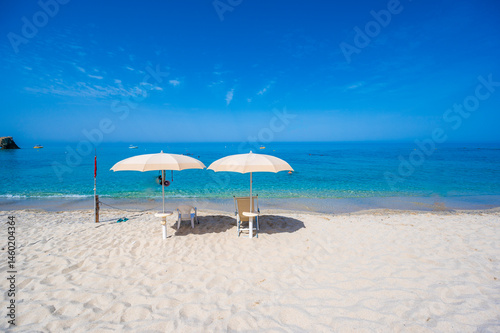 Fototapeta Naklejka Na Ścianę i Meble -  Spiaggia di Riaci - paradise beach and coast scenery at Santa Domenica,  travel destination in Italy