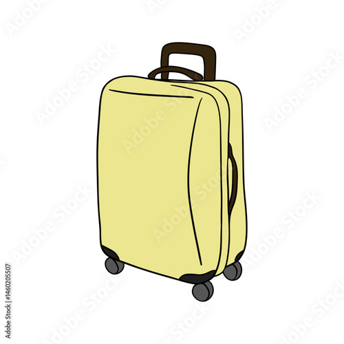 Luggage travel. Carry-on travel bag, wheeled suitcase, and packing baggage for tourism, trolley bag for travel essentials