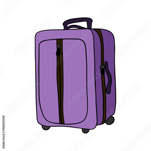 Luggage travel. Carry-on travel bag, wheeled suitcase, and packing baggage for tourism, trolley bag for travel essentials