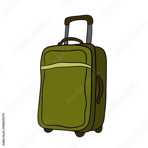 Luggage travel. Carry-on travel bag, wheeled suitcase, and packing baggage for tourism, trolley bag for travel essentials