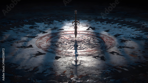Obraz na płótnie Mystical Ceremonial Dagger Fantasy Art Illustration w salonie