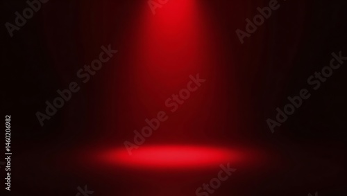 Striking spotlight effect with a deep crimson hue illuminating a dark space