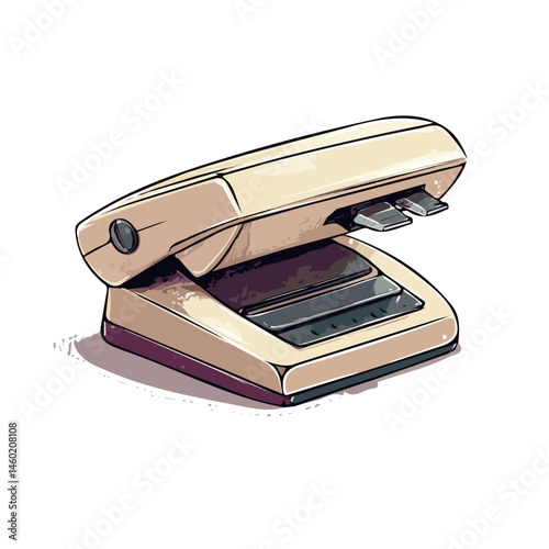 2D flat Stapler vector illustration, isolated on a white background.