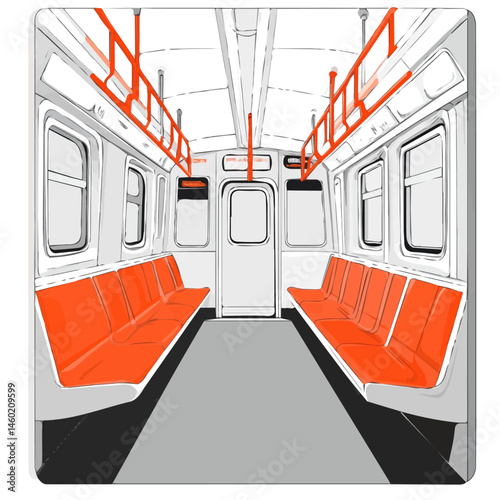 Subway 2D flat vector illustration, isolated on a white background.