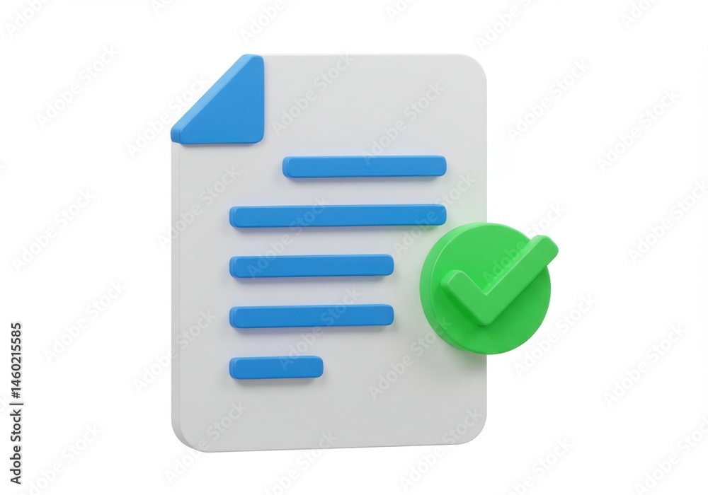 A document with blue line and boxes and a green check mark on a white background A document with blue line and boxes and a green check mark on a white background