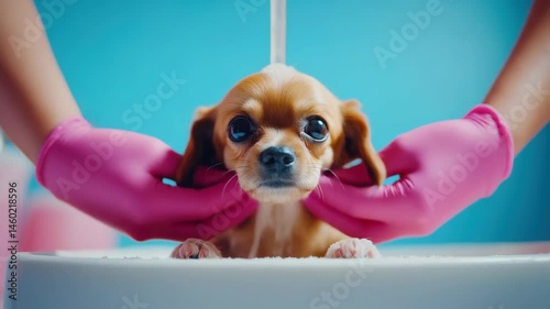 Watch this cute Chihuahua get pampered at a spa, treated with love and vibrant colors