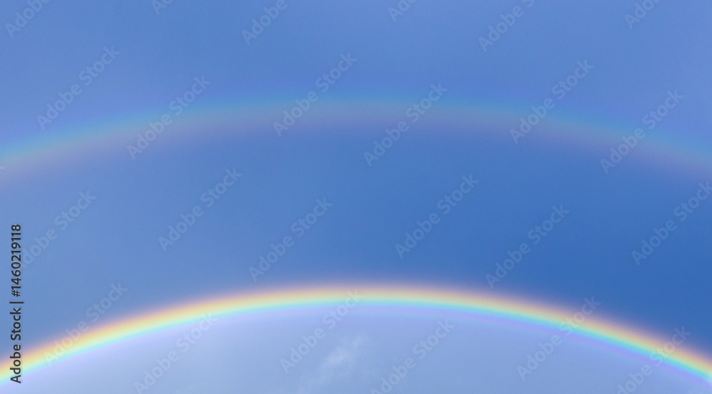 Close-up of a double rainbow in the sky