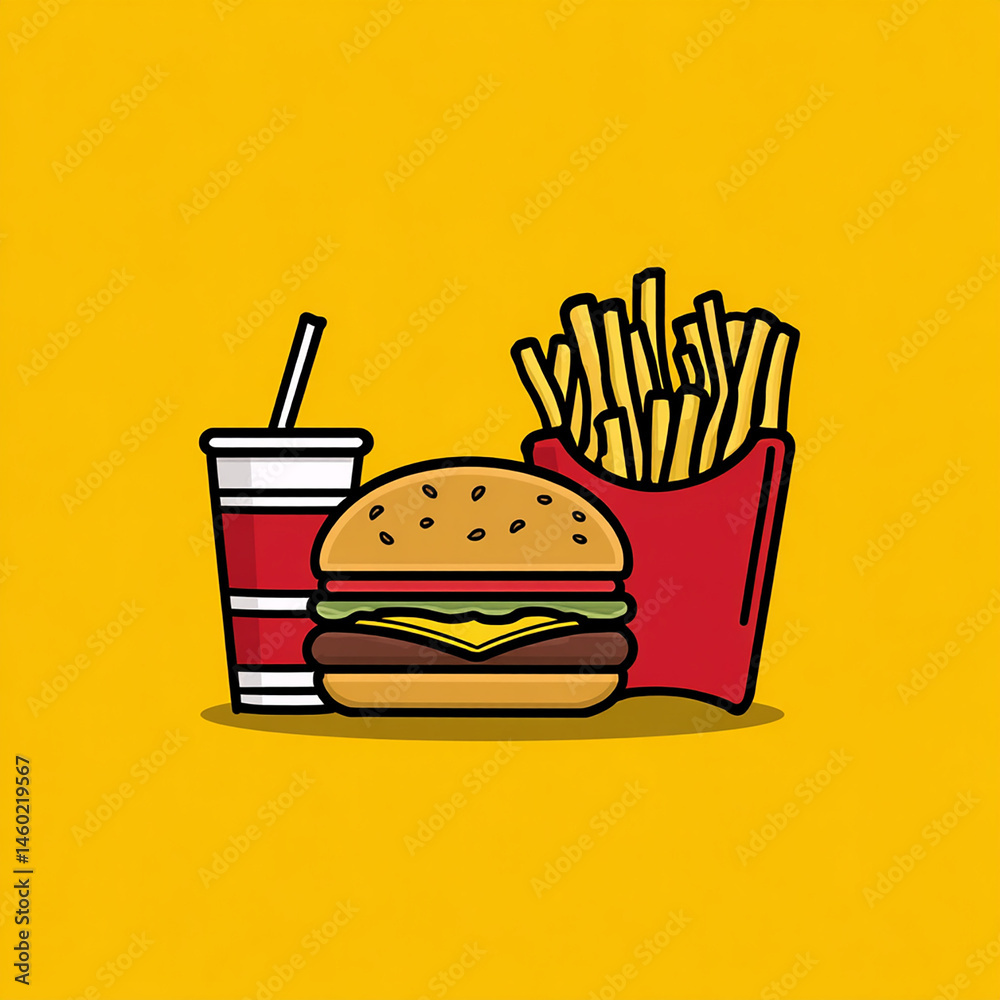 menu fast-food - IA generated