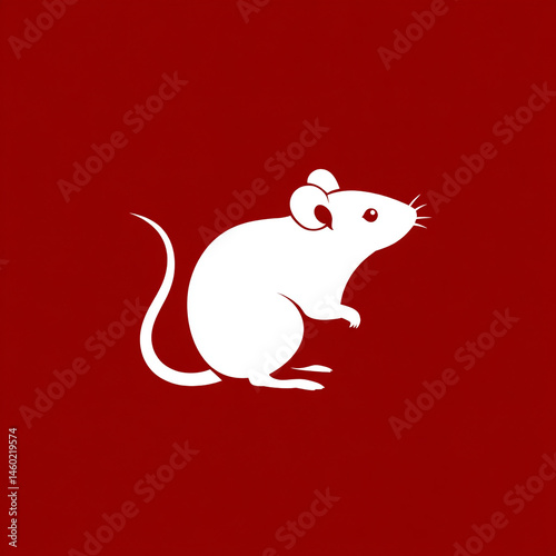 Obraz na płótnie un rat sur fond rouge foncé - IA Generated w salonie