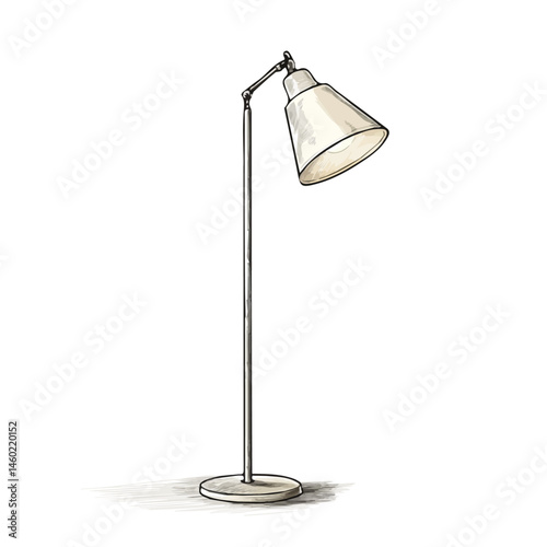 Standing Lamp 2D flat vector illustration, isolated on a white background.