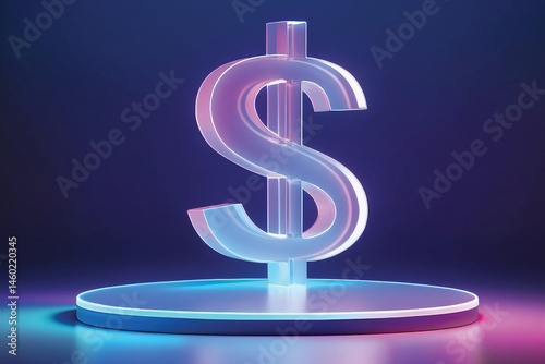 dollar sign in glass