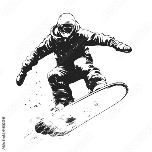 2D flat Snowboard vector illustration, isolated on a white background.
