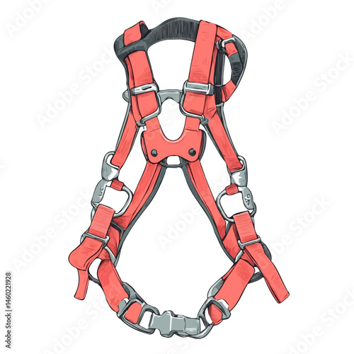 2D flat Rock Climbing Harness vector illustration, isolated on a white background.
