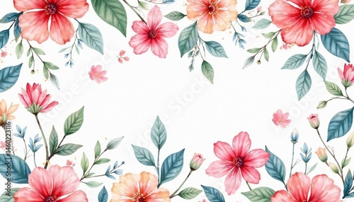 Delicate watercolor floral pattern, perfect for spring events , flower design, spring