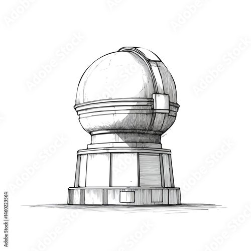 2D flat Observatory vector illustration, isolated on a white background.