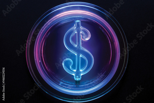 dollar sign on black background