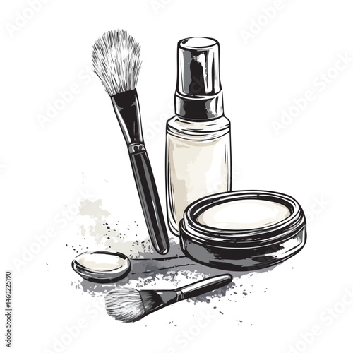 2D flat Makeup Remover vector illustration, isolated on a white background.